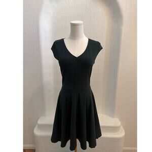Bar lll Forest Green Cap-Sleeve Fit and Flare Dress - Size Medium